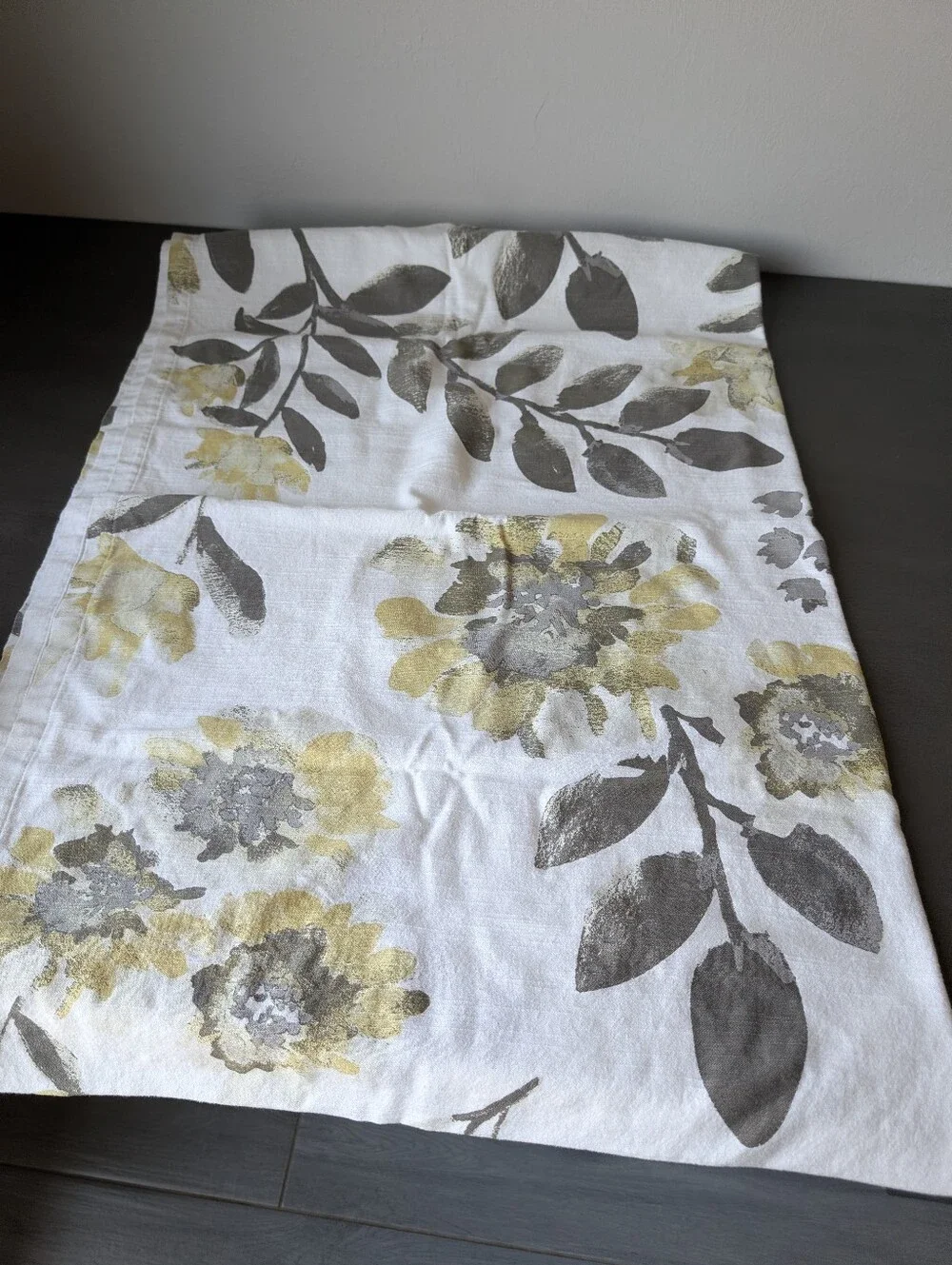 Threshold Target Leaf Gray Yellow Cream Curtain Rod 100% Cotton Size 78